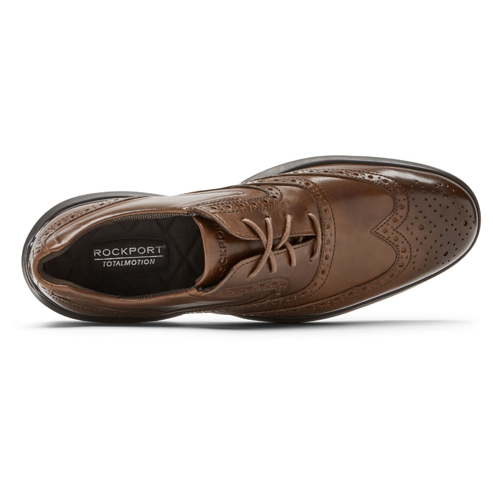 Rockport Mens Lace Up Brown - Total Motion Advance Wingtip - UK 963-HFUNZI